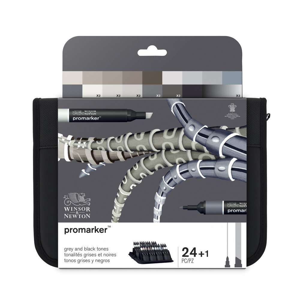 W&N Promarker - SET 24 + 1 Grey and Black Tones