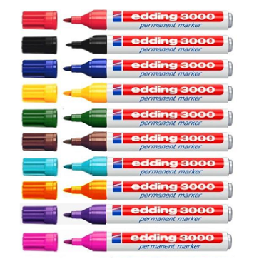 Edding 3000 Permanentmarker 1,5-3mm - PER 10 stuks - BLAUW