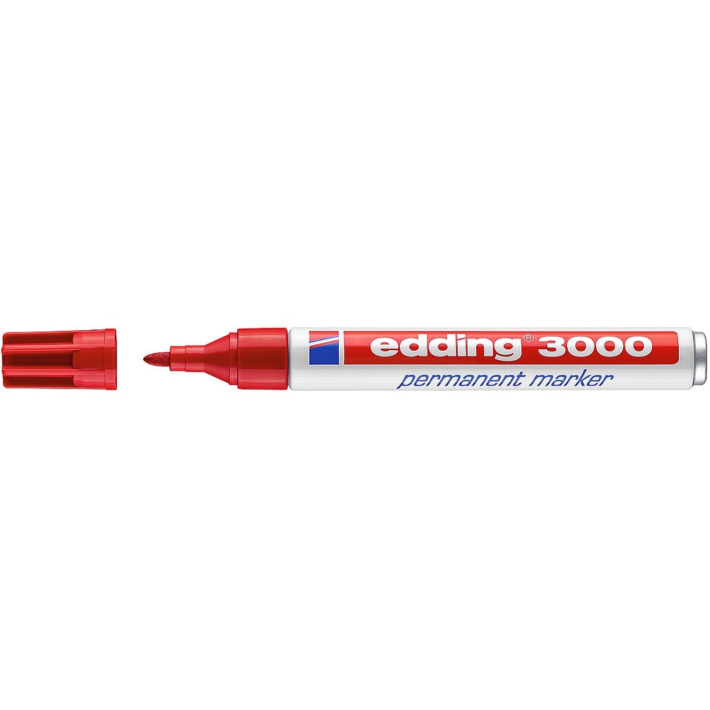 Edding 3000 Permanentmarker 1,5-3mm - PER 10 stuks - ROOD