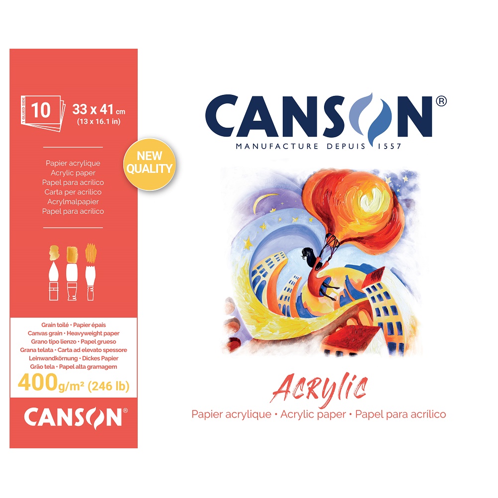 Canson acrylverfblok 400gram 10 vel - 32x41cm