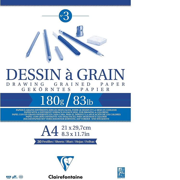 Clairefontaine Dessin Grain Tekenblok 180gram 30vel - A4
