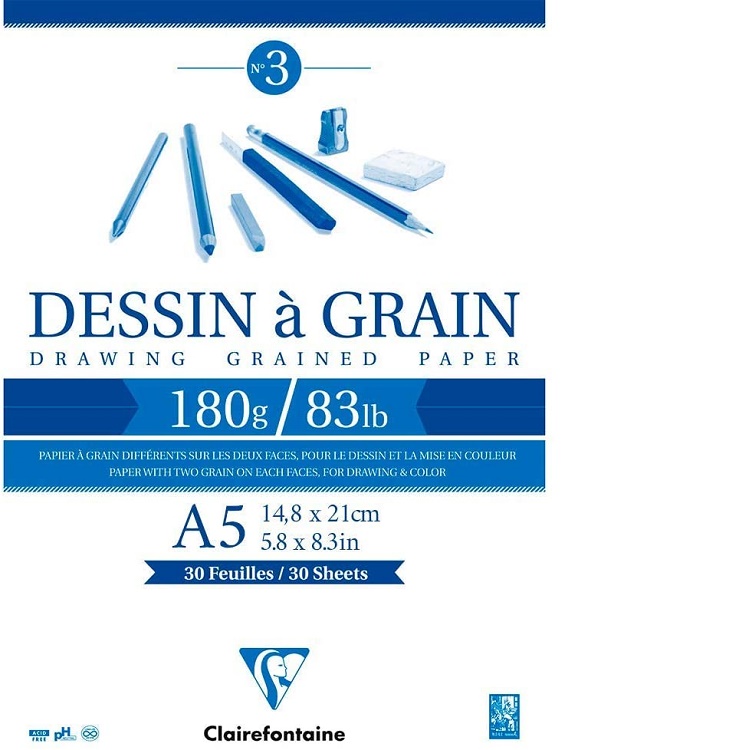 Clairefontaine Dessin Grain Tekenblok 180gram 30vel - A5