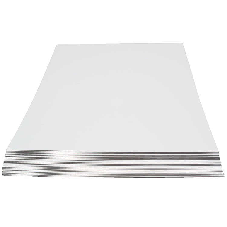 2-Zijdig WIT beplakt karton 1,25mm - 55x80cm (10stuks)