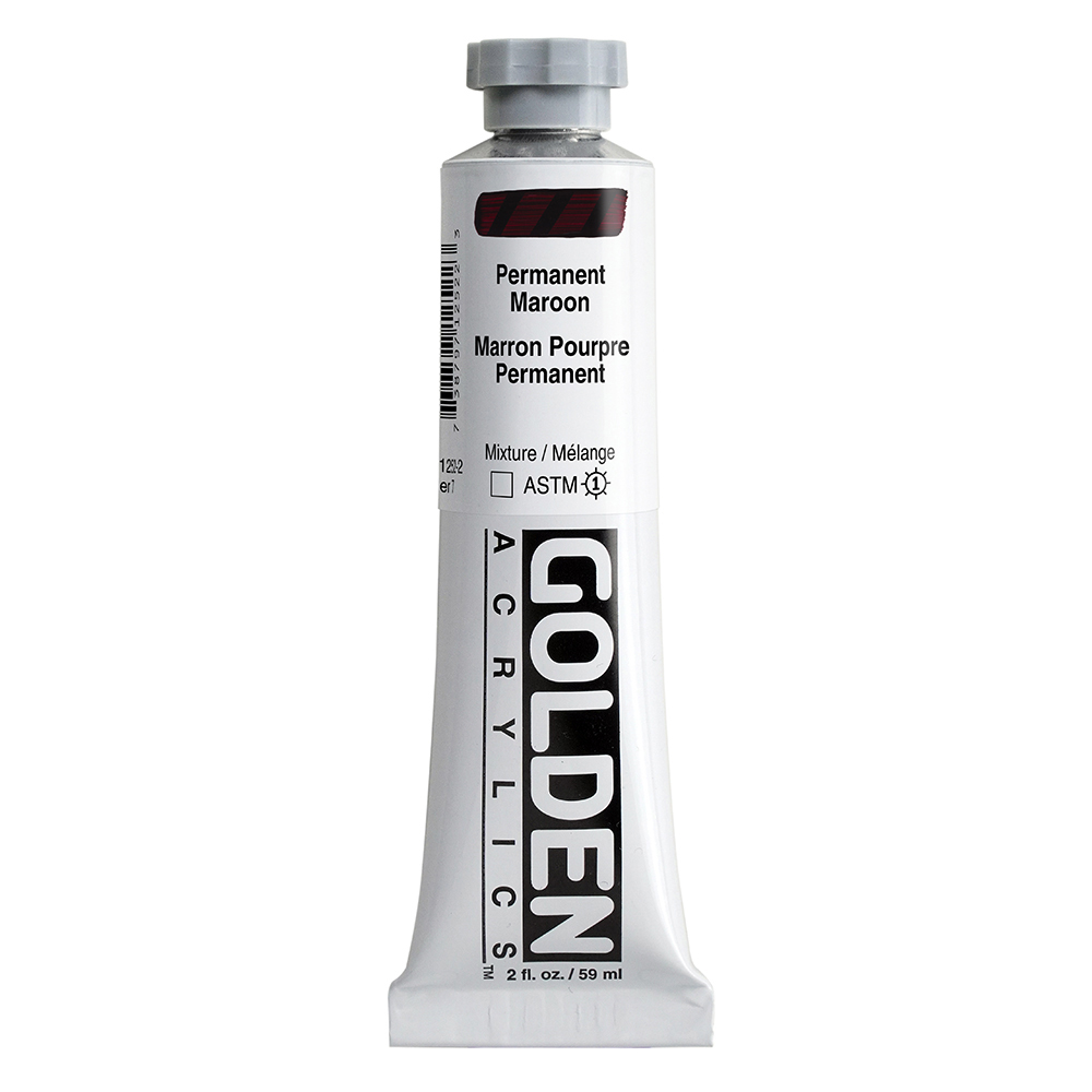 Golden Heavy Body Acrylics tube 59ml - 1252 Permanent Maroon (s7)