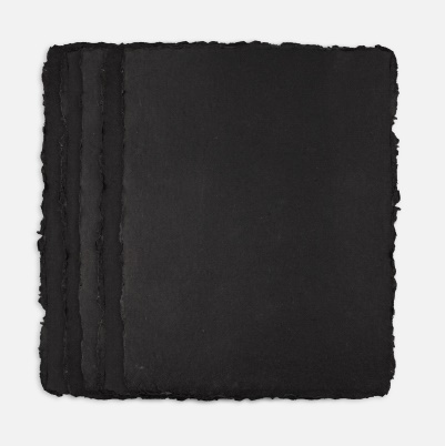 Handgeschept/Handmade paper 200 grs, 100% katoen 10 vel 21,5x28cm - ZWART