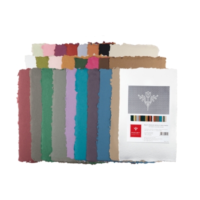 Handgeschept/Handmade paper 200 grs, 100% katoen 25 vel 21,5x28cm - Colored