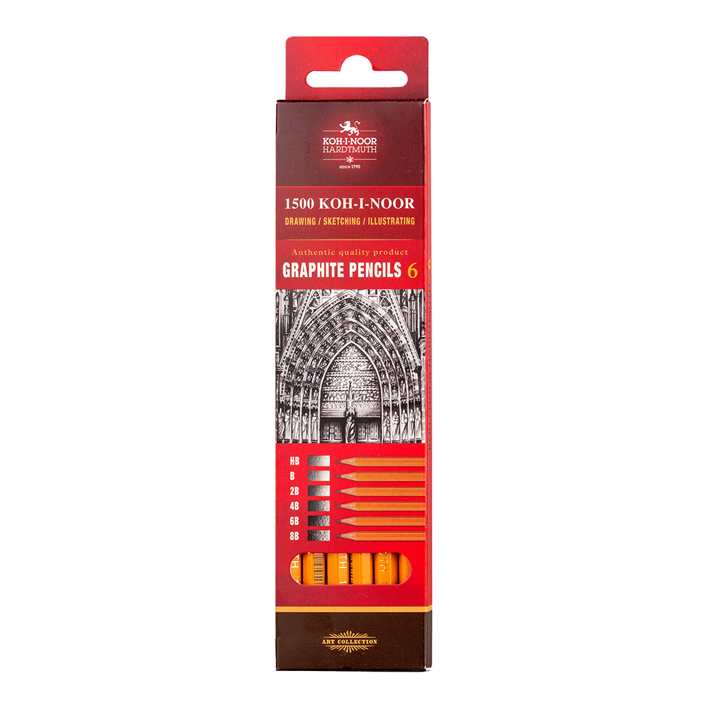 Koh-I-Noor Grafietpotlood SET 6 stuks (HB-B-2B-4B-6B-8B)