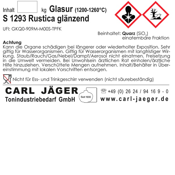 Steengoedglazuur 1kg poeder - S1293 Rustiek, zijdemat