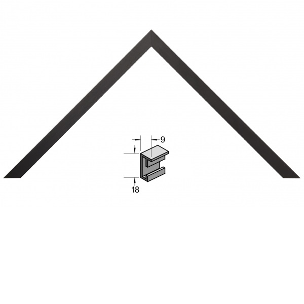 Barth Aluminium wissellijst - ZWART 40x50cm