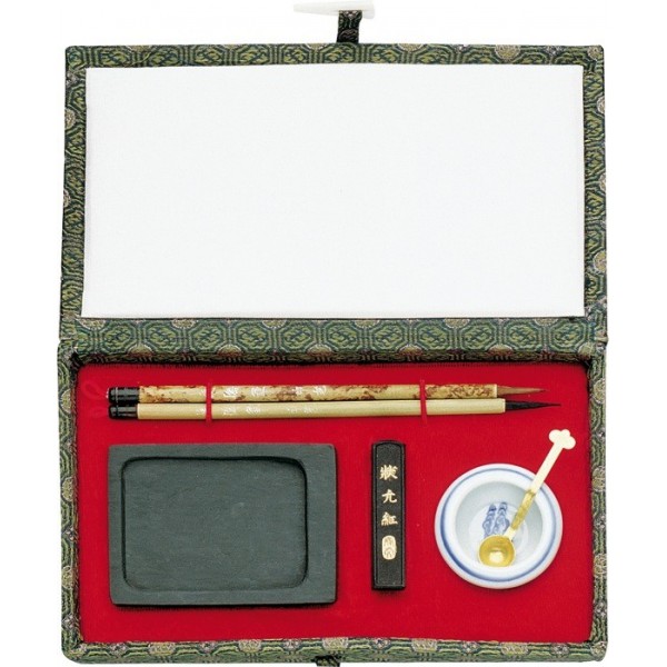 Set inktset incl.2 pens.wrijfsteen+zw.inkt