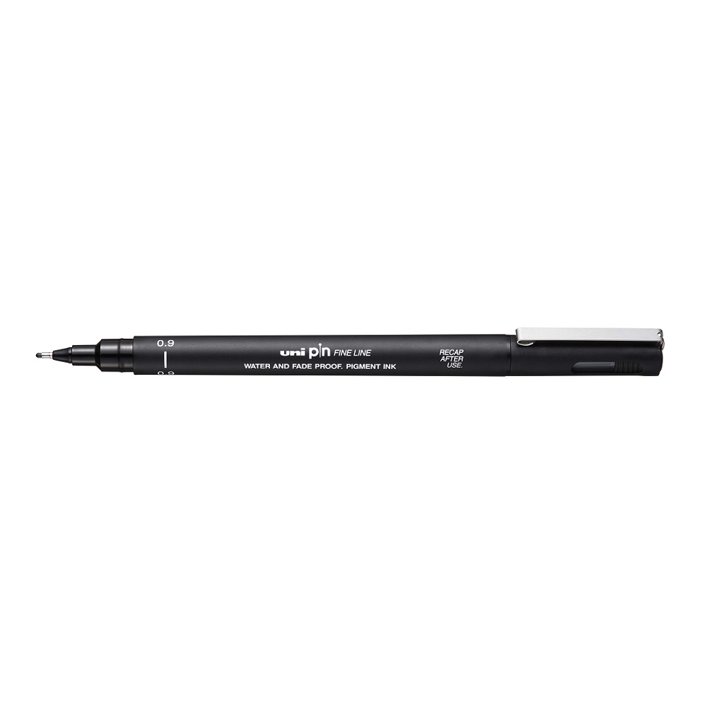 Uni PIN Watervaste Fineliner - 0.9mm ZWART