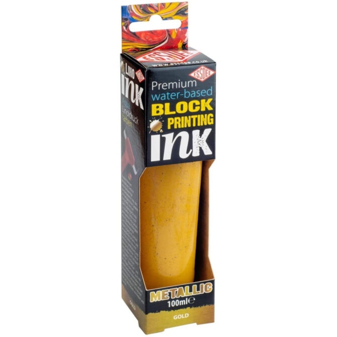Premium Waterbased Blockprinting ink 100ml - METALLIC GOLD