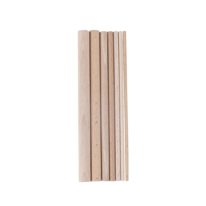 Dot Painting Houten staafjes ø3-12mm - 7 stuks assorti