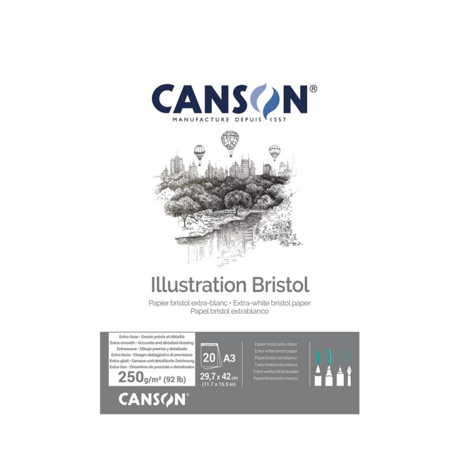 Canson Bristol grafisch tekenpapier blok 250gram - A3