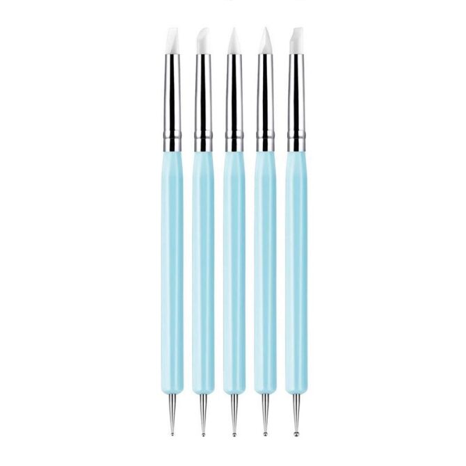 Rubber pen dubbelzijdig stylus pen - SET 5 stuks